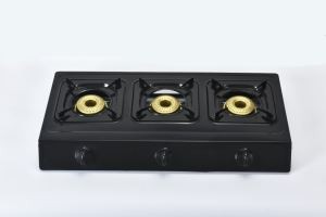 Renkli Çelik Gaz Sobası, Üçlü Brülörler, Mavi Yangın (ZG-3092BK)
